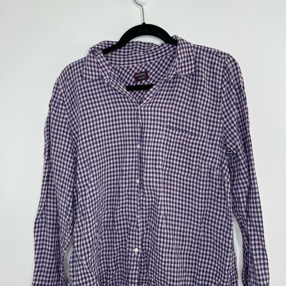 Untuckit pink blue plaid Sirah linen button down shirt 12 - Picture 3 of 8